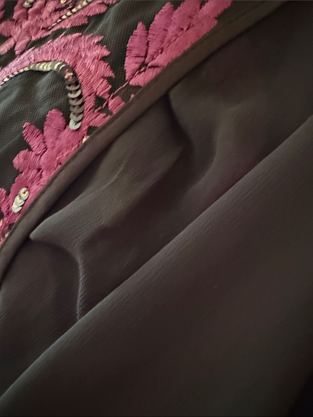 Chico's NWT Black Jacket with Magenta Embroidery - Picture 5 of 5